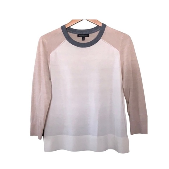 MERINO WOOL BANANA REPUBLIC Crew Neck Women’s Sweater Quiet Luxury Neutral EUC - Picture 4 of 15